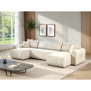 OTTO home »JONAA, 311 cm, U-Form, Schlafsofa, Boxspringfederung, Cord, Struktur« Schlaffunktion 133/270cm, Bettkasten, Taschen, Unser Tiefpreis