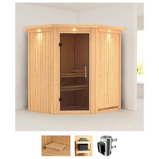 Bild Sauna »Tomke«, (Set), 3,6-kW-Plug & Play Ofen mit integrierter Steuerung beige