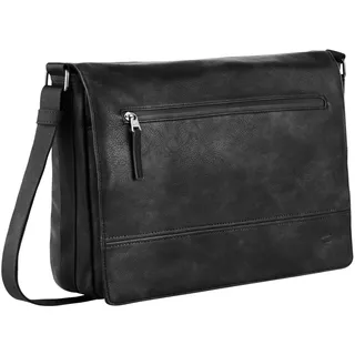 Messenger Bag CAMEL ACTIVE "Traces", Herren, Gr. B/H/T: 38,5cm x 27cm x 10cm, schwarz, Polyurethan, Taschen Messenger Bag, aus Lederimitat, funktional mit vielen Fächern & hochwertigem Gurtband