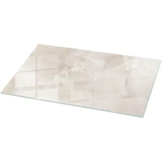 Tulup Glasplatte 140 x 70 x 0,4 cm Marmorstrukturmuster Creme