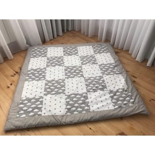 KOSPU Krabbeldecke Patchwork Decke Spieldecke Babydecke 125x125 cm