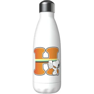 Snoopy Wasserflasche aus Edelstahl, luftdicht, Mehrfarbig, 550 ml, Weiß, offizielles Lizenzprodukt (CyP Brands)