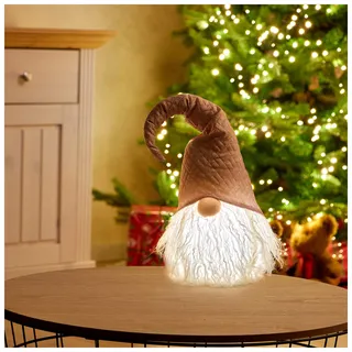 com-four® Premium Weihnachts-Wichtel mit LED als Weihnachtsdeko,skandinavischer Wichtel mit warmweißem LED-Licht, beleuchteter Deko-Wichtel [Auswahl variiert] (1 Stück Wichtel - 57cm)