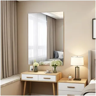 JMITHA Spiegel 40x60 cm Rahmenlos Rechteckiger Wandspiegel Glas Badezimmerspiegel HD Dekorative Spiegel für Badezimmer Schlafzimmer Wohnzimmer