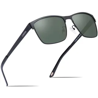 CARFIA Polarisierte Herren Sonnenbrille Metallrahmen UV 400 Fahrerbrille | Guter UV-Schutz, Sportbrille, Kategorie 3 Linse, Verstellbare Nasenpads, Nicht Drücken, Nickelfreie Metall, Stylisches Design