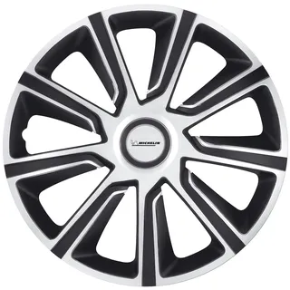 Michelin Radkappen MX-LBS 15 Zoll Universal Radzierblenden 4er Set Fürs Auto ABS Kunststoff | Schwarz/Silber