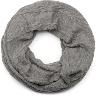 styleBREAKER Strickschal "Feinstrick Loop mit Zopfmuster" 1 Stk., grau