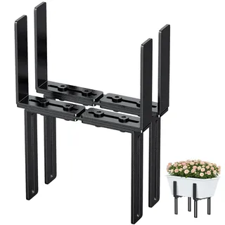 2er H-Form Blumenkastenhalterung, Balkonkastenhalter Ohne Bohren Passend für Balkongeländer von 1,5–32 cm und Blumenkasten von 15–23 cm, Balkonkasten Halterungen für Blumenkasten Geländer