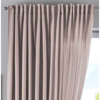 Gardinenbox Vorhang Verdeckte Schlaufen Cationic »JENA« HxB 250x300 cm Taupe Blickdicht Leinen Optik Gardine Meliert Gardinenband mit Raffhalter, 2019037