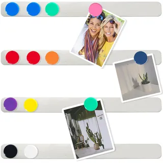 ZDZBLX Magnettafel Memoboard Magnetleiste Memotafel Selbstklebend Magnetleisten Pinnwand Magnetisch Magnetwand Magnettafel Küche Edelstahl Magnettafeln mit 10 Starke Magnete für Fotos Kalender,4 Stück
