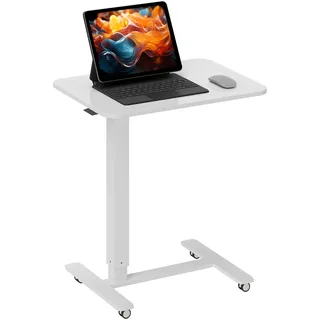 Homcom Höhenverstellbar Steh-Sitz C-förmig Schreibtisch, für Arbeitszimmer Weiß | Holz , 48x110x65 cm , Büromöbel, Schreibtische, Schreibtische