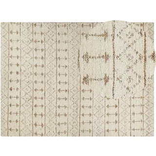 Beliani Teppich geflochten Sanao 400/300 cm , Beige , Textil , Rechteckig , 300x400 cm , Teppiche und Böden, Teppiche, Webteppiche