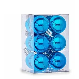 Krist+ Weihnachtskugel-Set Ø 3 cm, blau, Kunststoff, 12 x 6 x 6 cm (12 Stück)