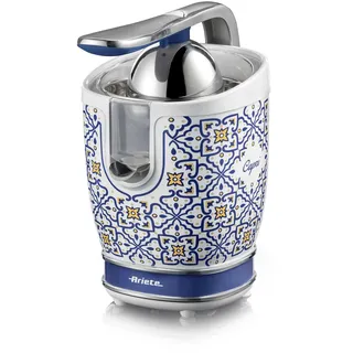 Ariete 413 Capri, Elektrische Zitruspresse mit Metallgehäuse und Hebel, Tropfschutz, Geräuscharmer Motor für Professionelles Entsaften, 2 Trichter für Große und Kleine Früchte