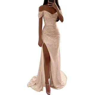 Abendkleider Elegant Für Hochzeit Abschlusskleider Lang Kleider Teenager Ballkleid a Linie Prom Dress Long A-Linie Hochzeitsgäste Verlobungskleid