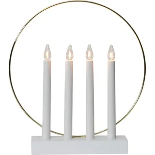 Eglo Led-Dekoleuchte , Weiß, Messingfarben , Holz, Metall, Kunststoff , 7.5x35x32 cm , Kippschalter , Lampen & Leuchten, Innenbeleuchtung, Dekoleuchten, Dekoleuchten