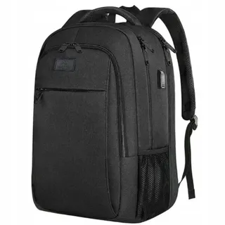 matein Business Laptop Rucksack 15,6 Zoll Reise Laptoptasche mit USB Ladeanschluss Wasserabweisend Daypack Arbeit College Computer Herren Damen, Schwarz
