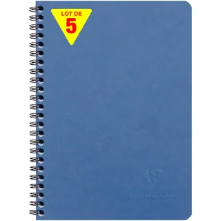 Clairefontaine 785664Cpack 5 Spiralhefte Nomaddict A5 60 Blatt liniert Blau