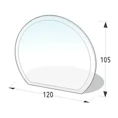 Lienbacher Funkenschutzplatte Glasbodenplatte Halbrund 8mm Stärke