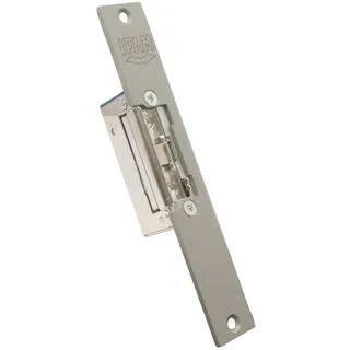 IFAM E-Strike B1A1AND04S Elektrischer Türschloss, umkehrbarer Türöffner, symmetrisch, Breite 16 mm, verstellbarer Radialriegel, kurze Vorderseite Edelstahl, Holz- und Aluminiumtür innen außen