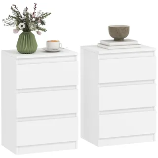 Homcom Nachtschrank 2er Set 30 x 40 x 59,5 cm Weiß