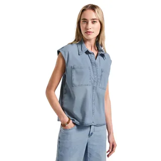 Street One Damen Jeansbluse im Bleached-Look