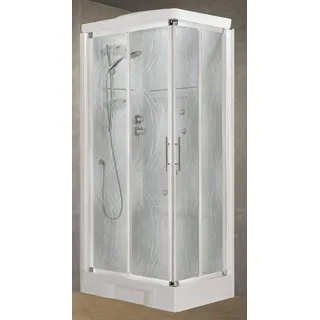 Novellini Neu Holiday A80 Hydro Dach 80x80cm Kabine Thermostat Aqua Weiß