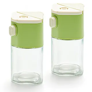 2 in 1 Glas-Salzstreuer mit Seitlichem Ausgießer, Eleganter Zuckerspender aus Borosilikatglas, BPA-frei Glaszuckerspender, für Zucker, Salz, Haus, Camping, Küche, Gril
