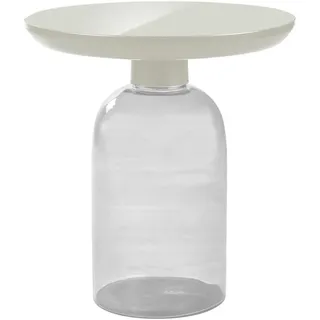 Livetastic Beistelltisch , Hellgrau, Transparent , Metall, Glas , rund , zylindrisch , 50x56x50 cm , einfacher Aufbau , Wohnzimmer, Wohnzimmertische, Beistelltische, Beistelltische Metall