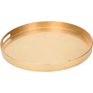 Rundes Tablett goldfarben 46x4cm s Serviertablett Tischdeko - Gold