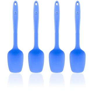 Kochblume Flexlöffel S 4er Set | Premium-Silikon & BPA frei| Hitzebeständig | Spülmaschinenfest | Farbe: blau