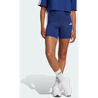adidas Essentials 3 Stripes Biker High Waist Short Leggings Dark Blue/White L