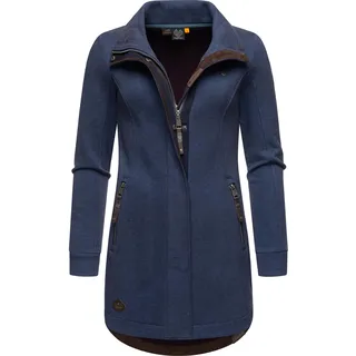 Kurzjacke RAGWEAR "Sweatjacke Letrice", Damen, Gr. M, blau (navy), Obermaterial: 65% Baumwolle CO. 35% Polyester PES.  Futter: 65% Baumwolle CO. 35% Polyester PES., Jacken Kurzjacke