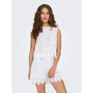 Only Spitzentop ONLTULUM SL EMB TOP WVN Weiß L