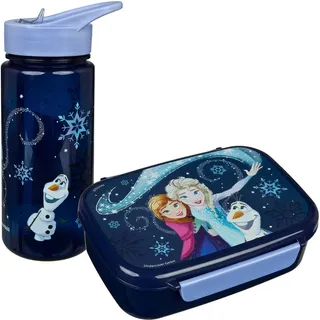 Scooli - Frozen Kindergeschirr Geschenkset - Set bestehend aus Brotdose und Trinkflasche - ideal für Schule oder Kindergarten – ab 4 Jahren – aus Kunststoff