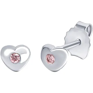 FIRETTI Ohrstecker Herz Silber 925 mit Zirkonia bunt