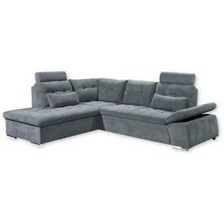 Stella Trading NALO Ecksofa 260x219 cm Anthrazit - Schwarz