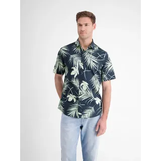 LERROS Kurzarmhemd mit All-Over Print, blau