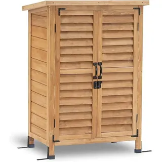 MCombo Gartenschrank Geräteschuppen Werkzeugschrank Outdoor-Schrank Gartenbox 0690, aus Holz Natur, 47 X 63 X 96 cm