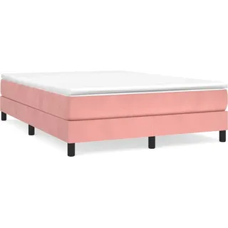 vidaXL Boxspringbettgestell Rosa 140x200 cm Samt - Rosa