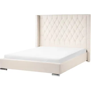 Beliani Polsterbett Creme, Textil, 160x200 cm