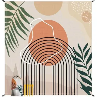Unyqoos® Extra große wasserabweisende Strand- und Picknickdecke, ultraleicht, Polyester, 280 x 300 cm – 1–4 Personen, mit Befestigungsecken & Tragetasche