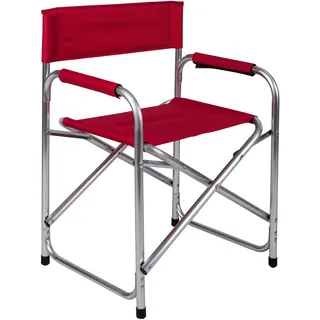 Dmora Klappbarer Campingstuhl aus Aluminium und Stoff, rote Farbe, offen: 59 x 48 x h78 cm