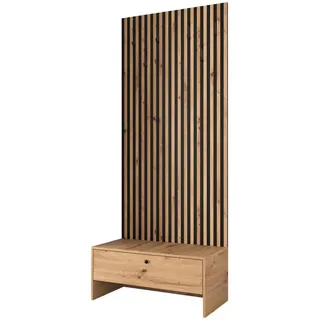 Mirjan24 Garderobe Balma Vii , Braun , Holzwerkstoff , 85x206x44 cm , Garderobe, Garderoben-Sets & Garderoben-Serien, Garderoben-Sets
