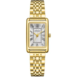 CIVO Damenuhr Gold Edelstahl Armbanduhr: Rechteckige Uhren Damen Analog Quarz - Klein Frauen Uhr Vintage Klassische