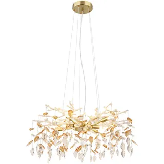 Globo Kronleuchter , Goldfarben, Bernsteinfarben , Metall, Glas , 61x120x61 cm , Lampen & Leuchten, Innenbeleuchtung, Hängeleuchten, Kronleuchter