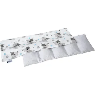 Medi Partners Kirschkernkissen Mikrowelle 60x20cm Körnerkissen groß Wärmekissen 800g 100% Baumwolle 5 kammern abnehmbarer Bezug - Kirschkernkissen nacken schulter Kältetherapie (Teddy)