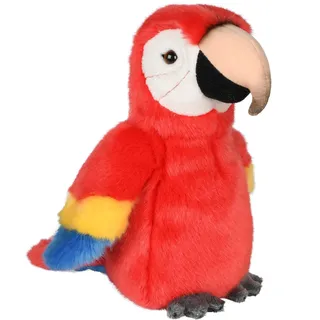 Uni-Toys - Papagei rot - 21 cm (Höhe) - Plüsch-Vogel - Plüschtier, Kuscheltier