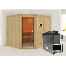 Bild von Sauna Horna inkl. 9 kW Ofen mit externer Steuerung, für 5 Personen - beige