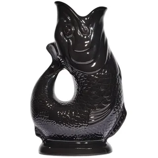 Gluckigluck Karaffe mit „Gluck-Gluck“-Geräusch 27,5/17/9,5 cm , Schwarz Hochglanz , Keramik , Tiere , 1.2 L , Organisch , handgemacht , Geschirr, Kannen & Karaffen, Wasserkaraffen & Krüge
